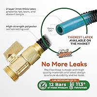 Vista 3 de Flexi Hose Lightweight Expandable Garden Hose, 25FT -Retractable Garden Hose, Water Hose - No-Kink Flexibility, 3/4 Inch Solid Brass Fittings and