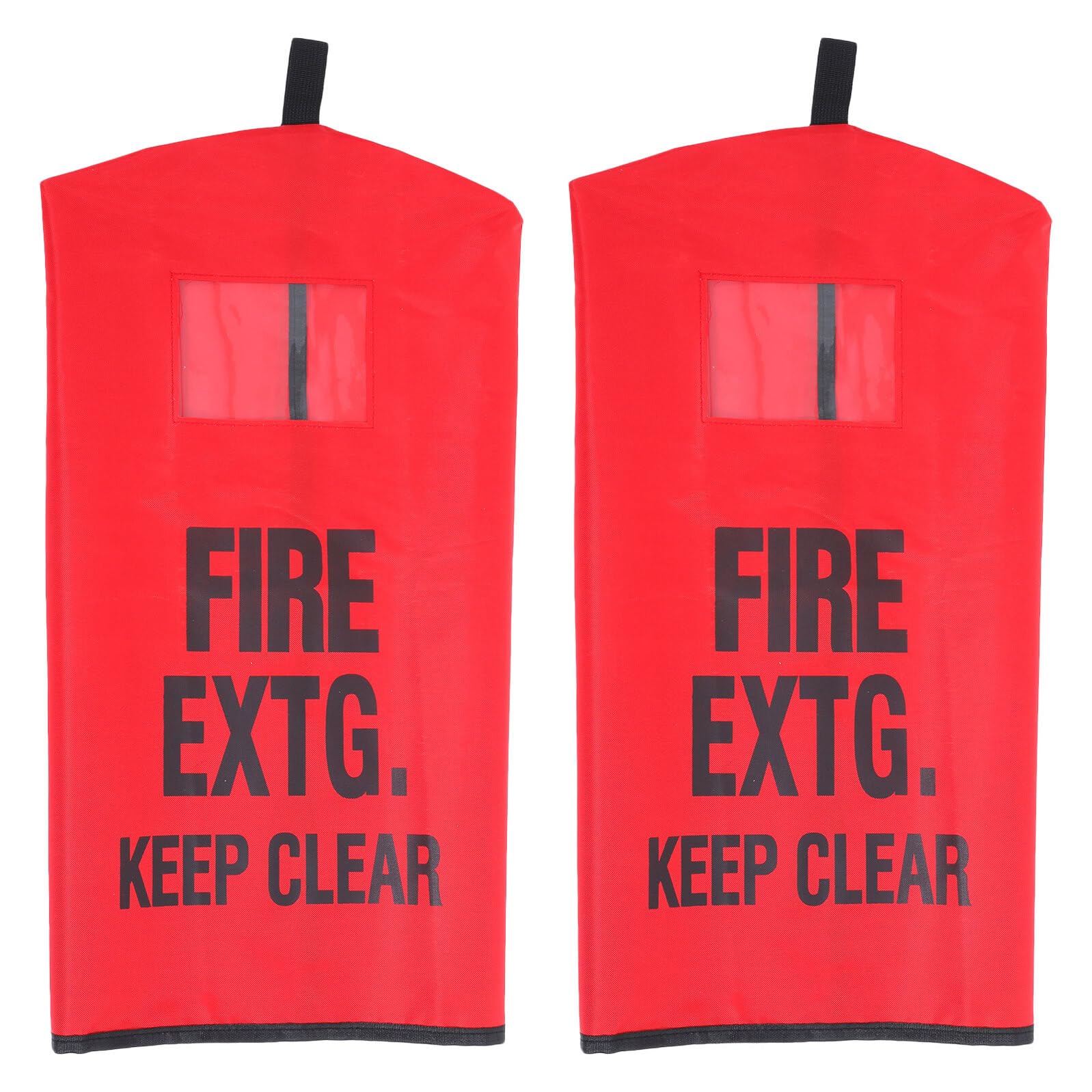 SHINEOFI 2pcs Outdoor Fire Extinguisher Cover Waterproof Antifreeze Protective Sleeve with Inspection Tag Pocket for Industrial and Home Safety Equipment for 6kg Fire Extinguisher Case, 32x58cm
