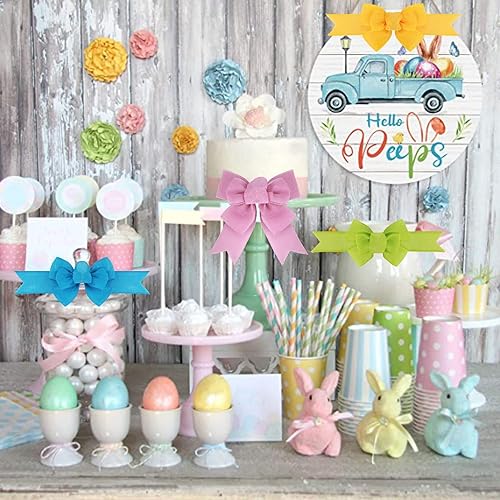 Miniatura 117 de 2 lazos de arpillera de Navidad, hechos a mano, prefabricados para coronas, adornos decorativos grandes de Navidad, decoración de árbol, lazos