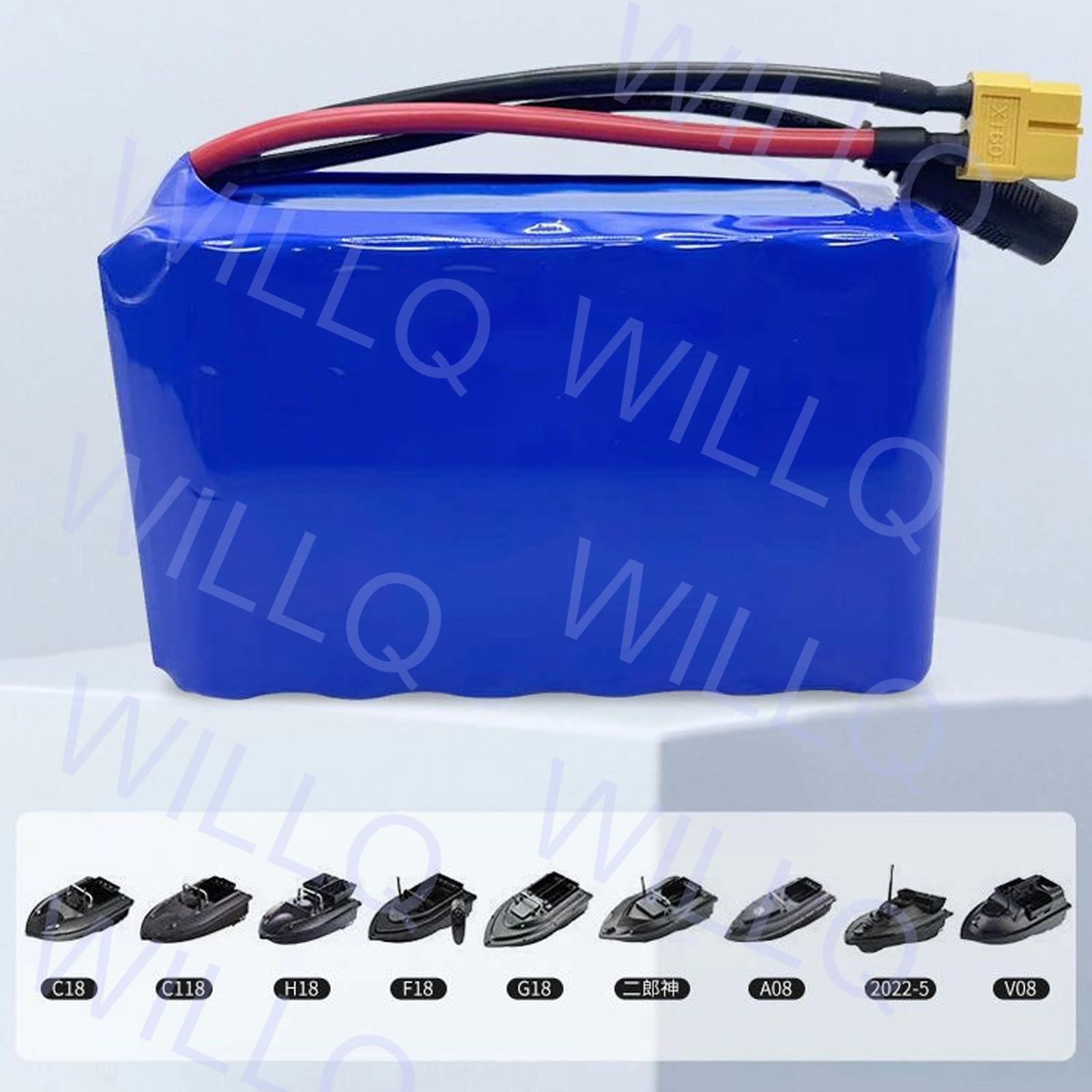 Batería de 12 V para Barco cebador de Pesca RC — Baterías Recargables de 12 V (22.000 mAh / 24.000 mAh) para lanchas rápidas