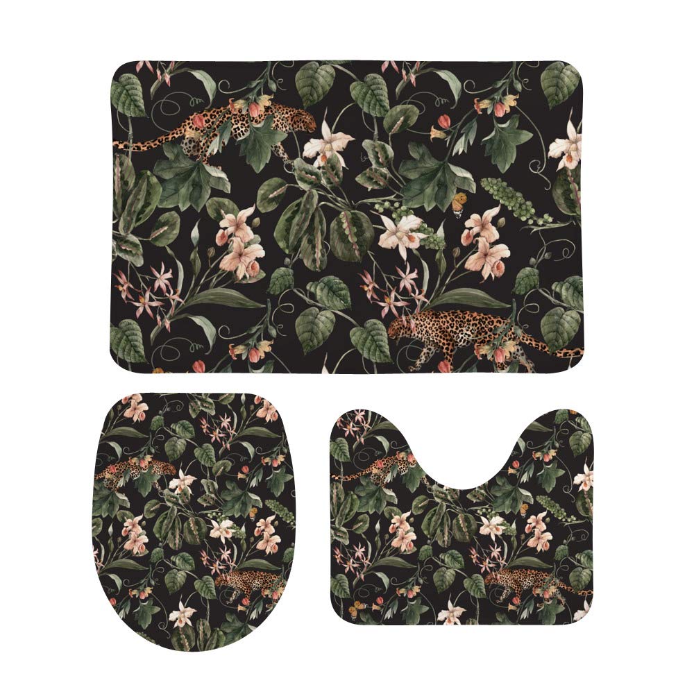 Ensemble de tapis de salle de bain 3 pièces en mousse et polaire CHEHONG