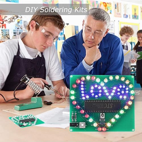 Miniatura 5 de IS DIY Electrónica Proyectos de Soldadura Práctica de Soldadura, Kit de Luces LED Heart Love, Control Remoto Circuito RC Montaje Kit de Soldadura DIY