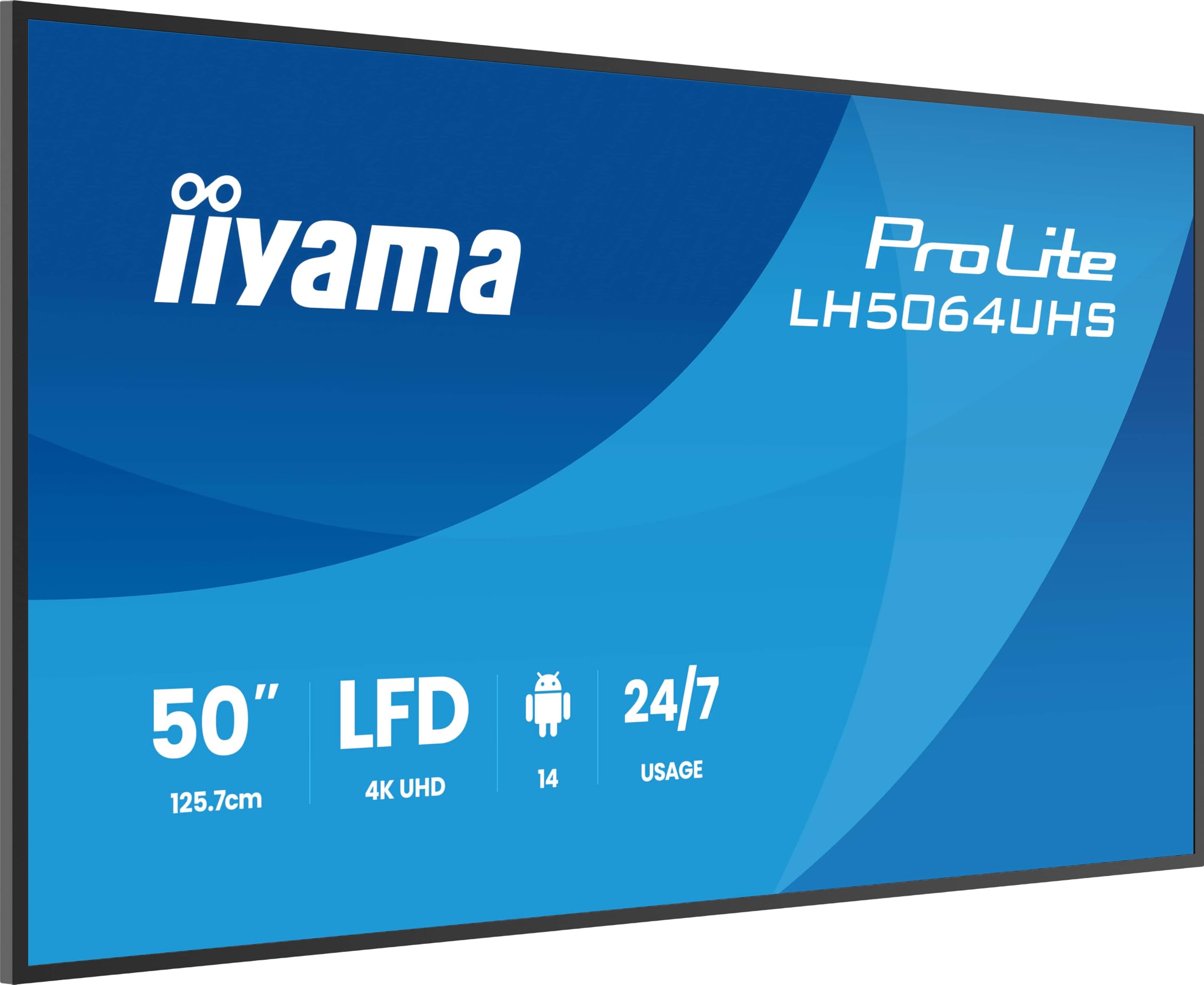 iiyama LH6564UHS-B1AG visualizzatore di messaggi Pannello piatto per segnaletica digitale 165,1 cm (65") Wi-Fi 500 cd/m? 4K Ultra HD Nero Android 24/7