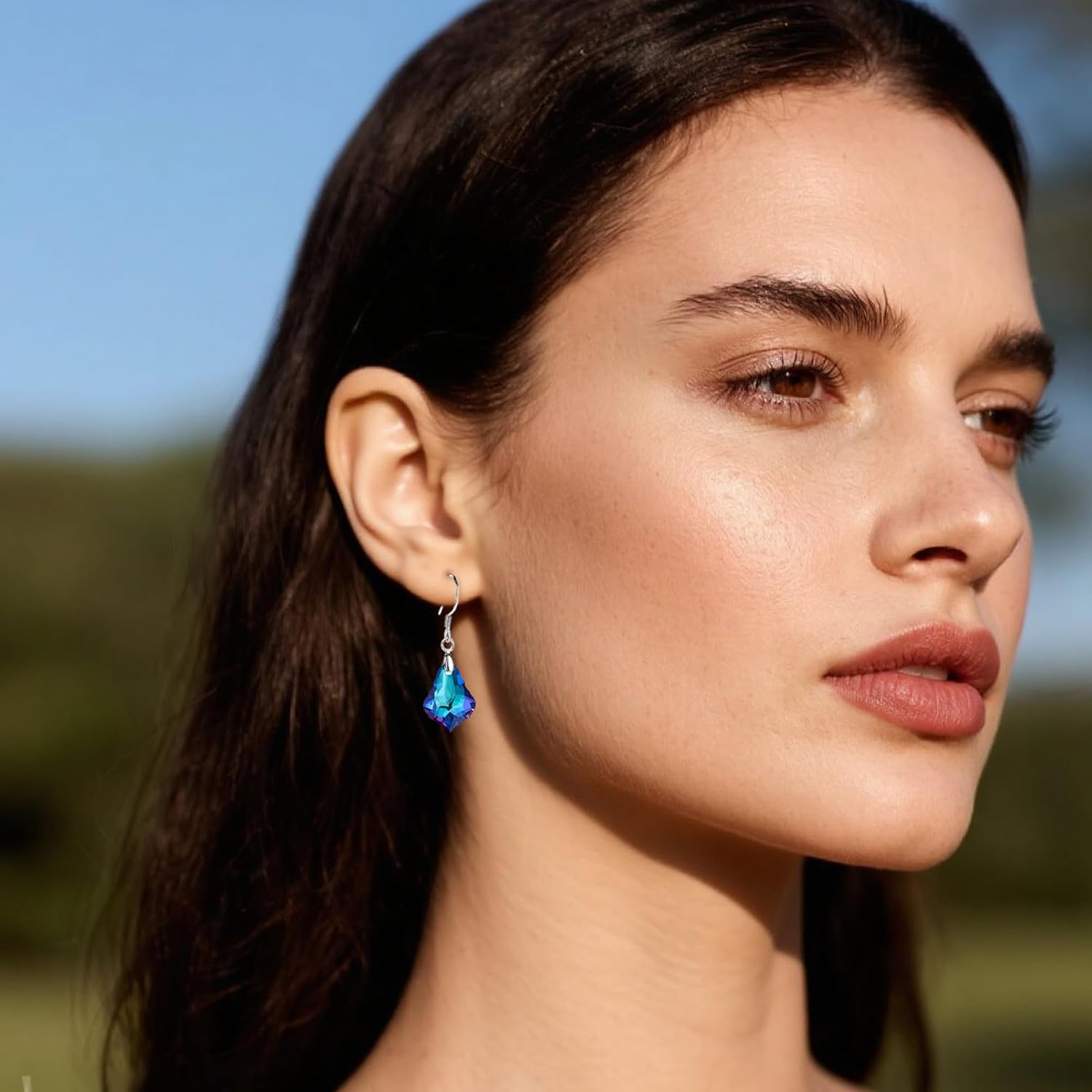 Austrian Crystal Baroque Drop Dangle Earrings for Women 925 Sterling Silver Hook Hypoallergenic Jewelry - Image 3