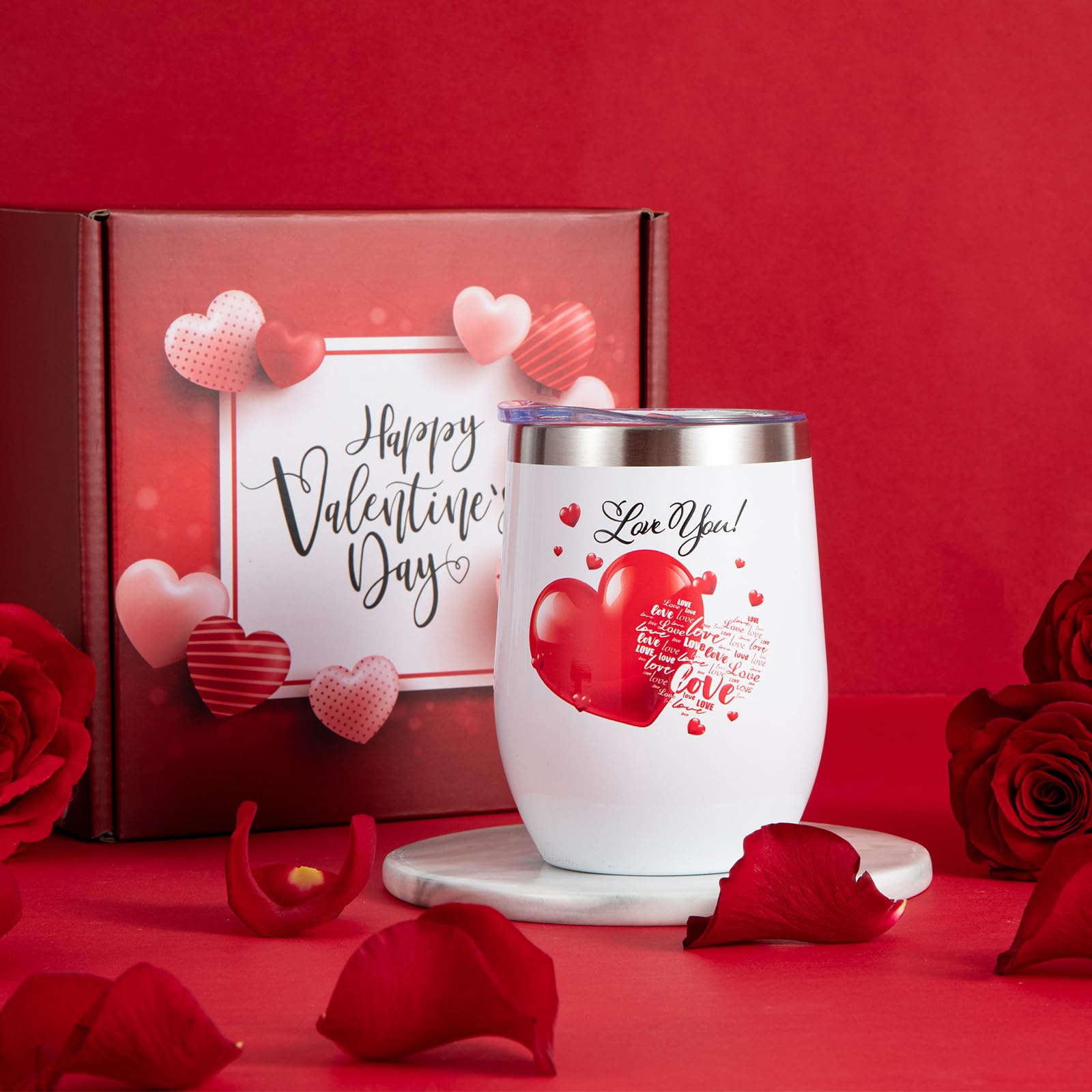 Gifts Box for Girlfriend Wife Lover Valentines Day Birthday Gifts for Women Heart-shaped Gift Red Rose Love Gift Basket Love You Wedding & Engagement Anniversary Romantic Set