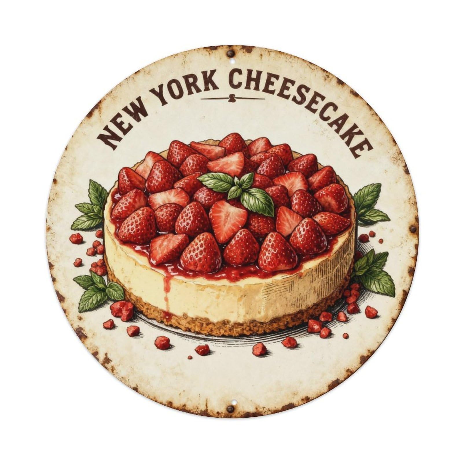 New York Cheesecake Vintage Tin Sign Metal Tin Sign Plaque