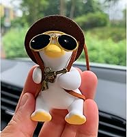 Vista 6 de Lindos accesorios para automóvil, adorno colgante de pato oscilante, accesorios de espejo retrovisor, decoración interior automotriz, regalos