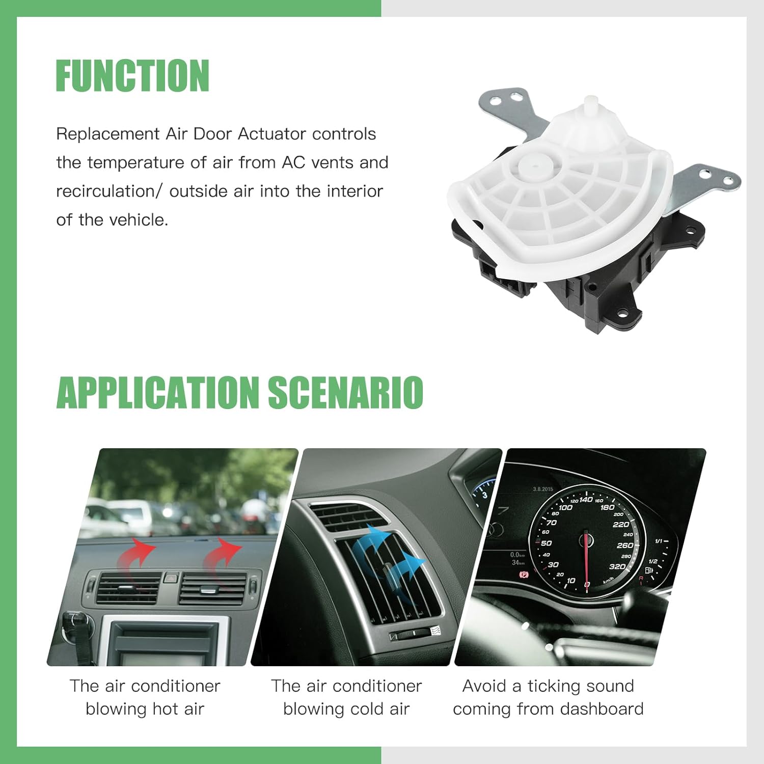 SCITOO HVAC Heater Blend Door Actuator Replacement for Honda for Accord 2008-2012, for Honda for Crosstour 2012-2015 604-937 Main; Driver Side Air Mix Motor Assembly Temperature Actuator