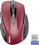 TECKNET Wireless Mouse, 2.4G Ergonomic Optical Mouse, Computer Mouse for Laptop, PC, Computer, Chromebook, Notebook, 6 Buttons, 24 Months Battery Life, 2600 DPI, 5 Adjustment Levels, Black