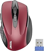 Vista 9 de TECKNET - Mouse inalámbrico y ergonómico de 2.4 GHz, mouse óptico para computadora, PC, Chromebook, Notebook, 6 botones, vida de batería de 24