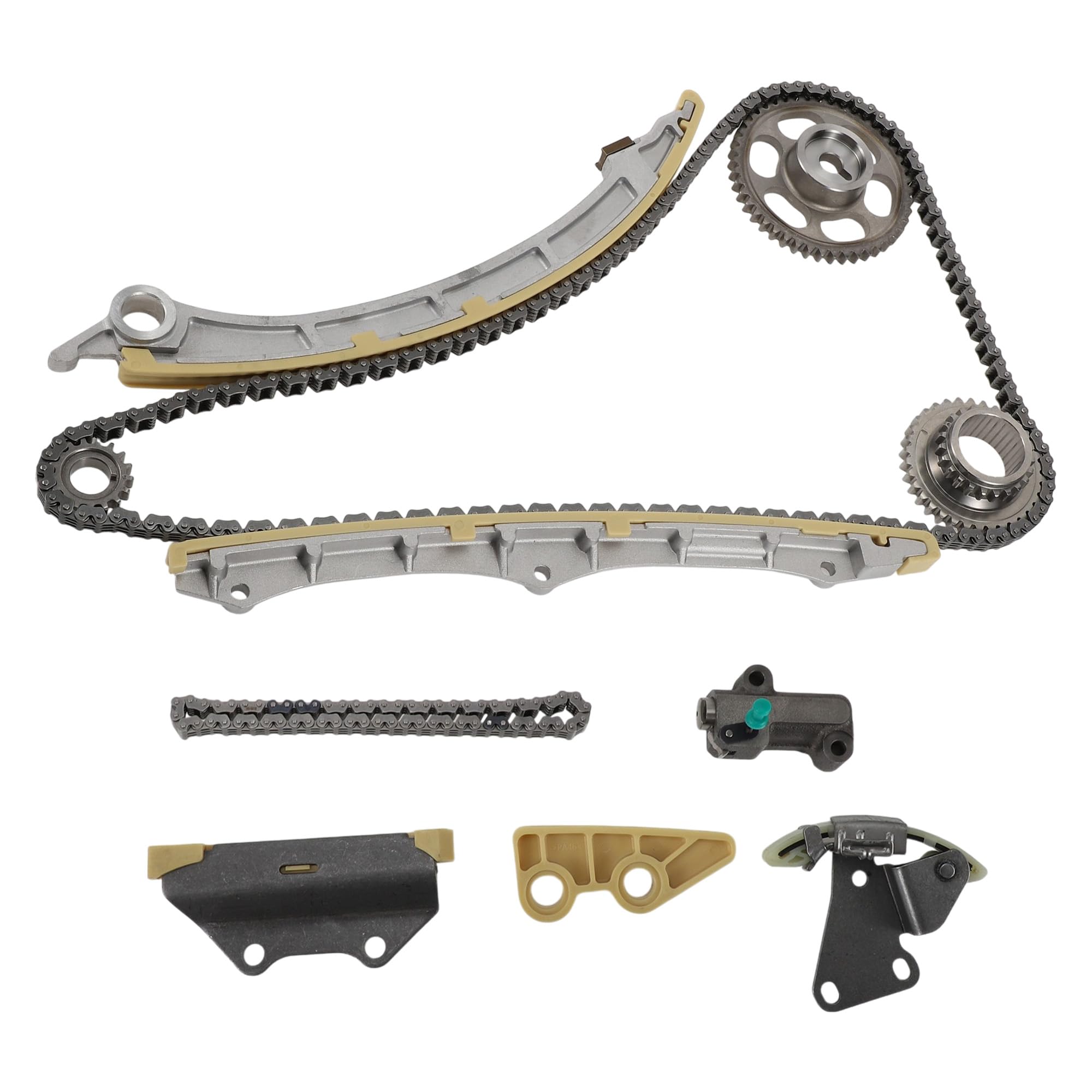Kit Catena di Distribuzione per Honda CR-V 2.4L 2010-2014 1 Set | Adatto Per Honda Accord 2.4L 2008-2012, Per Honda Civic 2.4L 2012-2015. Contenuto:2 Catene,3 Pignoni,5 Guide,1 Tenditore.