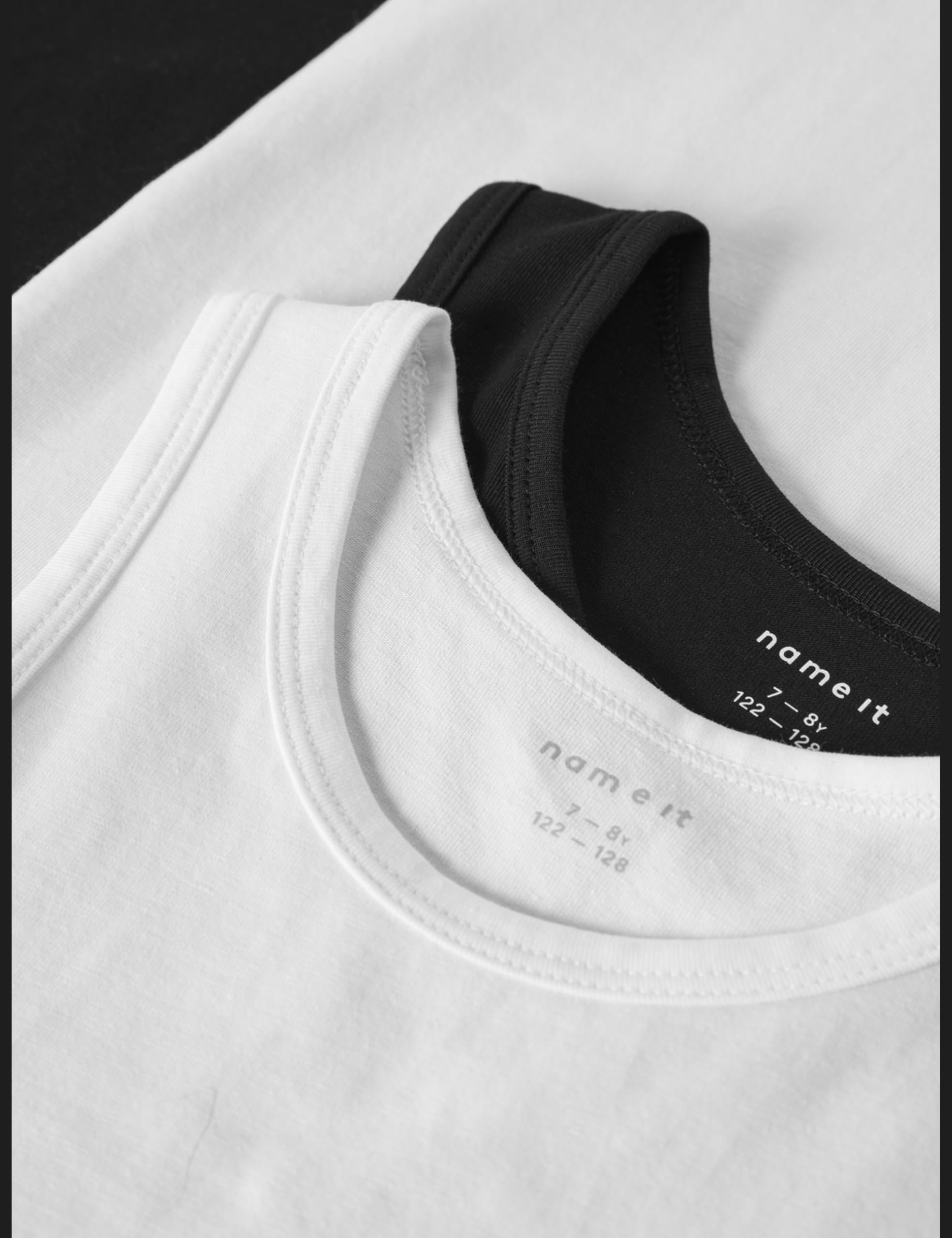 Nkmtank Top 4p Black White Solid Nkmtank Top 4P Black White Solid Bambini e Ragazzi (Pacco da 1)