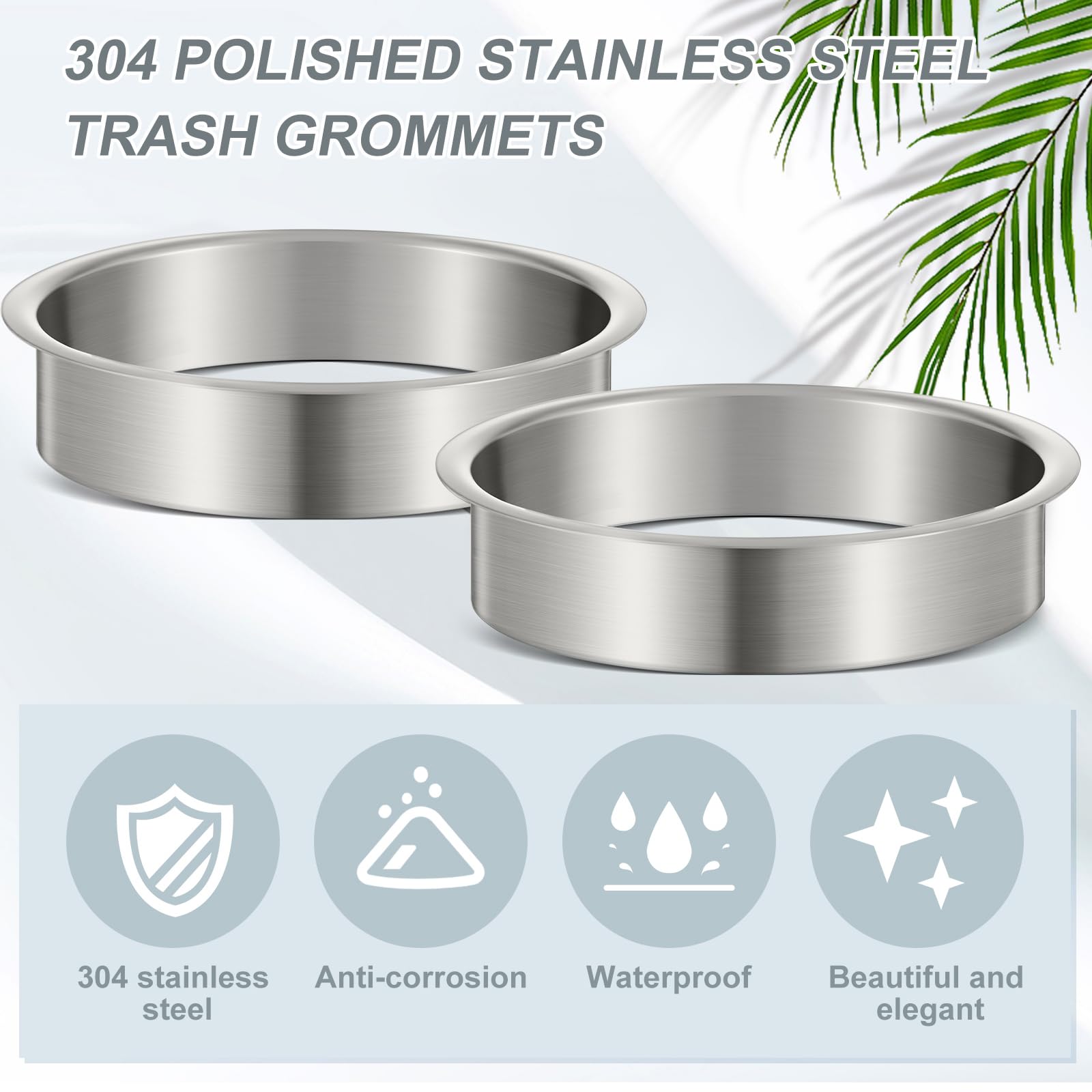 Stainless Steel Trash Grommets - Hide Cans & Upgrade Kitchen -4
