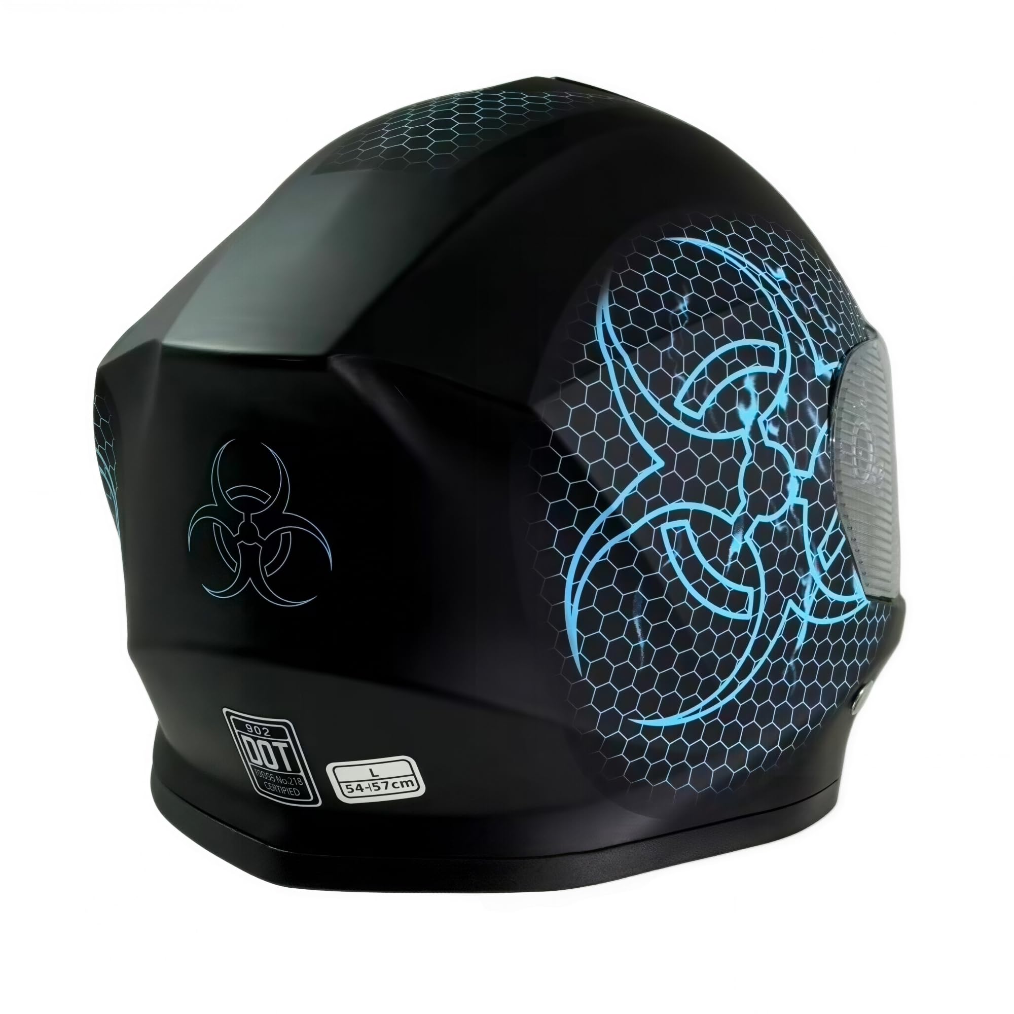 Kinder Integralhelm Bio-Hazard AHP – Motorradhelm für Kinder, ABS-Schale, robuster Kinderhelm für Downhill, Quad und Motocross, Teal