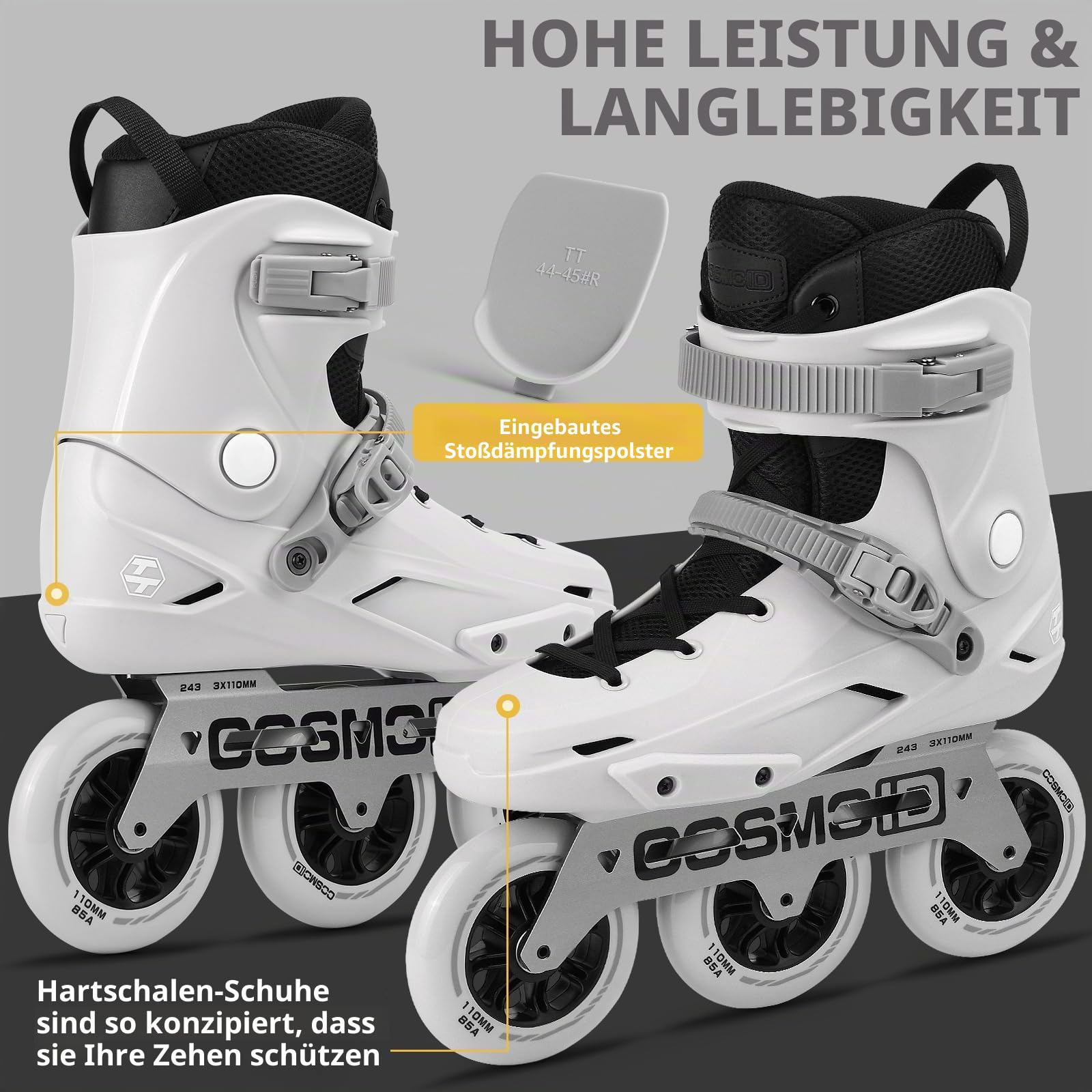 Roller Skate Blades Erwachsene Männlich Weiblich, Professionelle 3 Wheel Inline Skates für Frauen Männer,Größe 38-46,Professionelle Fitness Roller Skates Blades für Unisex