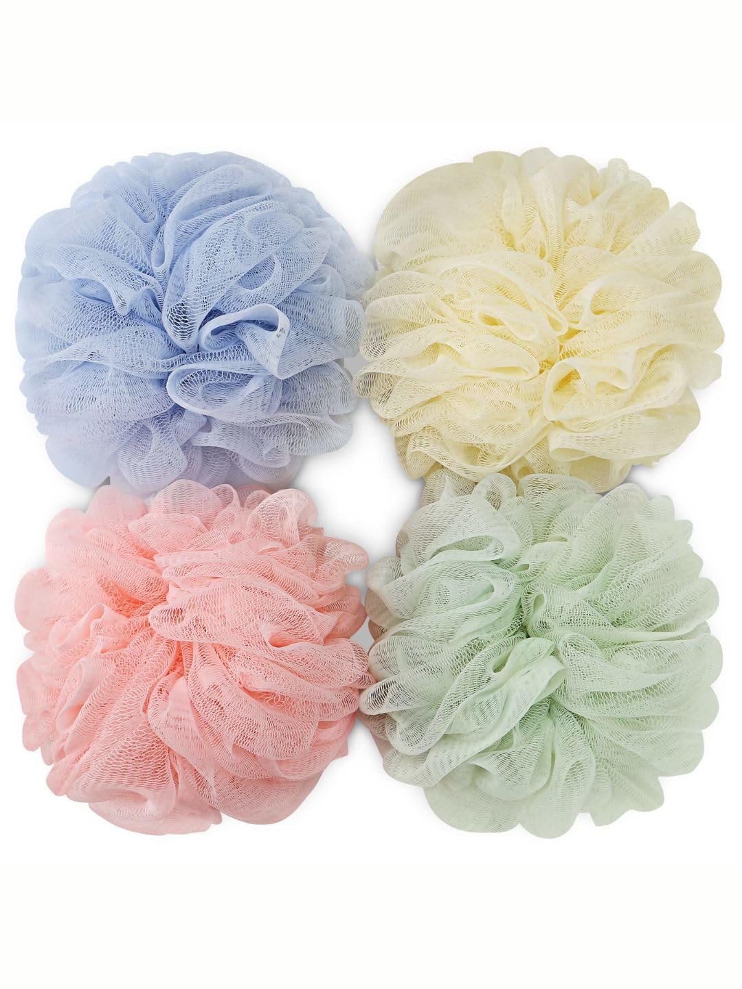 Basicare Soft Mesh Bath Loofah – Large Bath Loofah Sponge Scrubber Exfoliator for High Lather Cleansing Exfoliating Shower Sponge (Multicolor, 4Pcs)-image-10