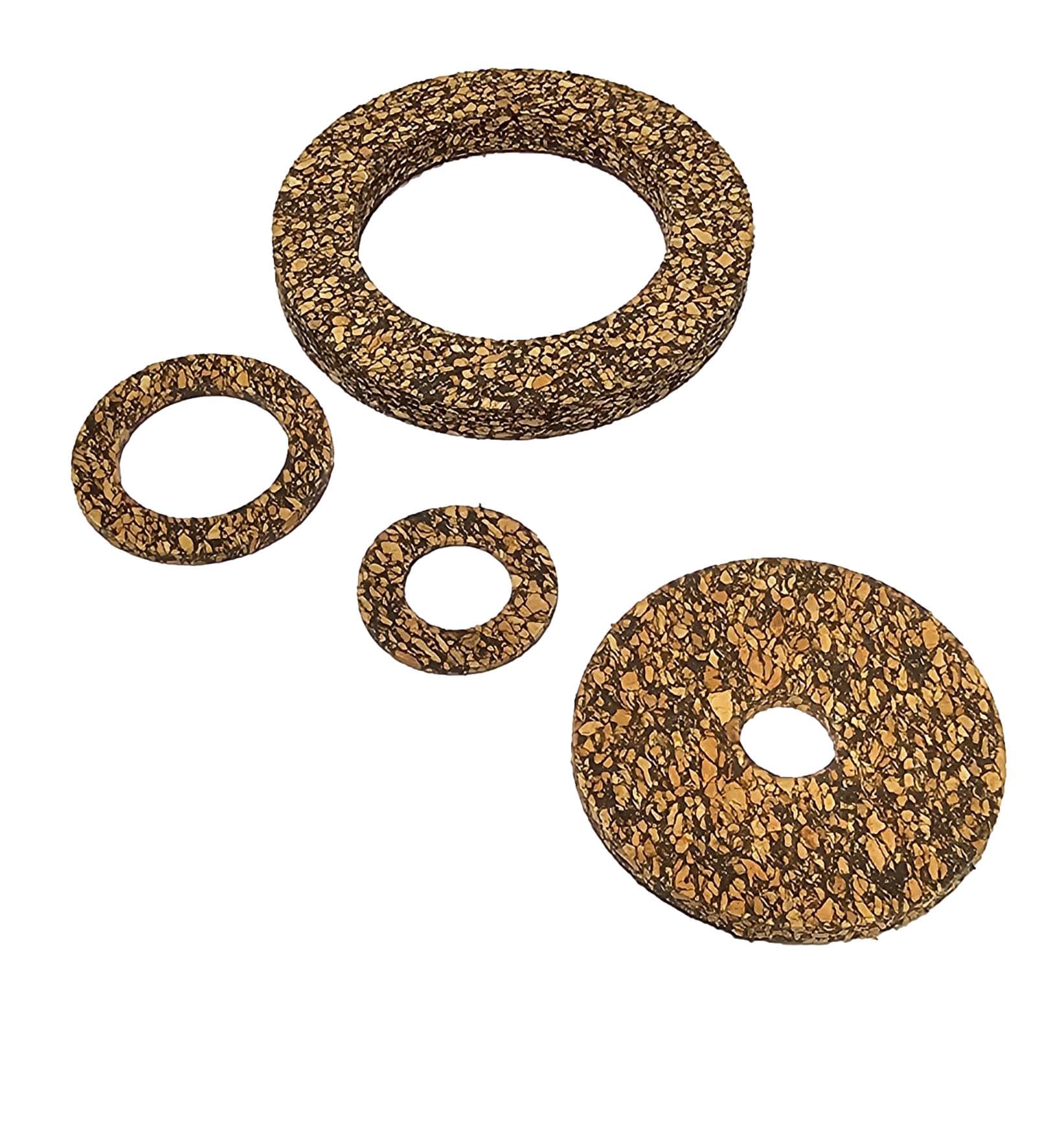 Nitrile Bonded Cork Washer, Size; 1mm Thick, 20mm Inside Diameter x 58mm Outside Diameter, Brown, 1mm Thick