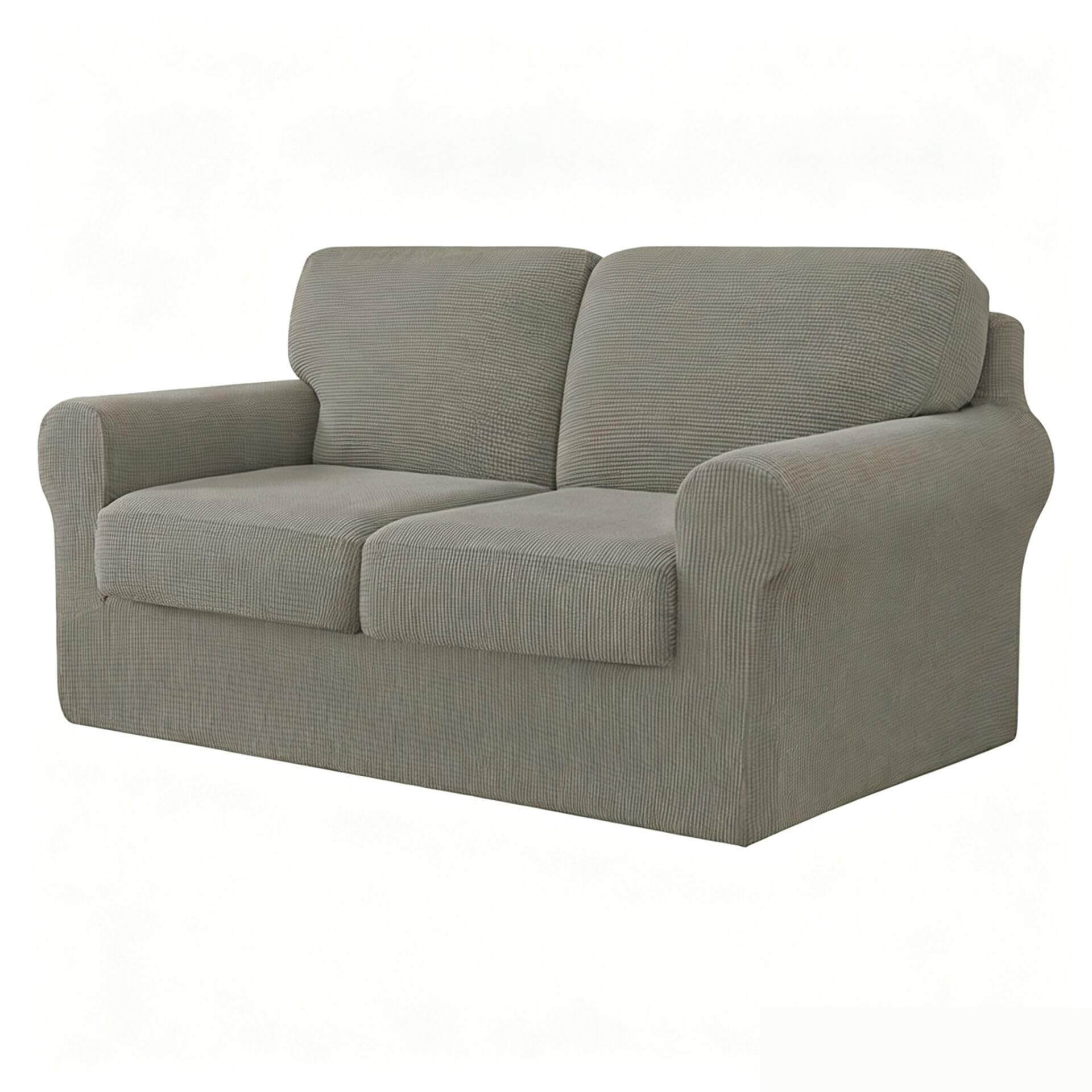 BUAOGDVG Stretch Sofa Cover with Separate Backrests and Seat Cushions, Non-Slip Sofa Cover with Elastic Band, Jacquard Furniture Protector(U,2 Posti)