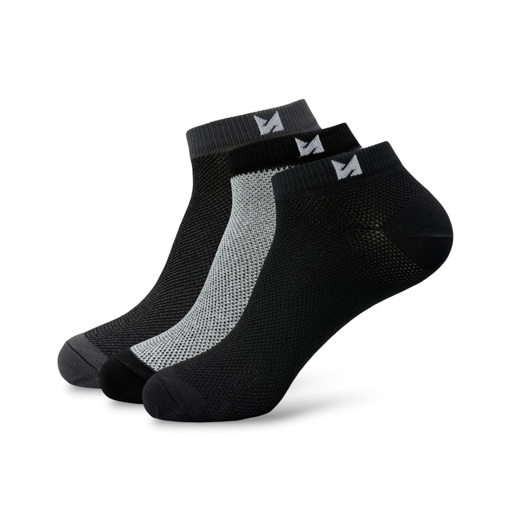 Men’s 360° Breathable Mesh Ankle Socks | Full Mesh Knit Lightweight Athletic Socks for Running, Gym, Training, Walking & Daily Wear | Cushioned Performance Socks | Pack of 3-image-33