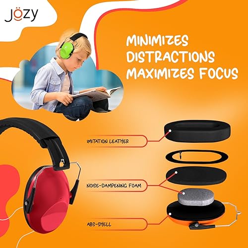 Miniatura 2 de Jozy Auriculares con cancelación de ruido para niños, SNR 26dB protección auditiva para autismo, orejeras sensoriales a prueba de sonido para