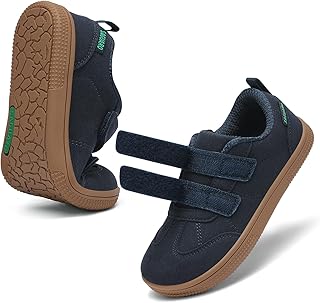 Saguaro Kinder Barfußschuhe Hausschuhe - Klettverschluss & Breite Zehenbox & Zero-Drop-Sohle, Gr.25-35
