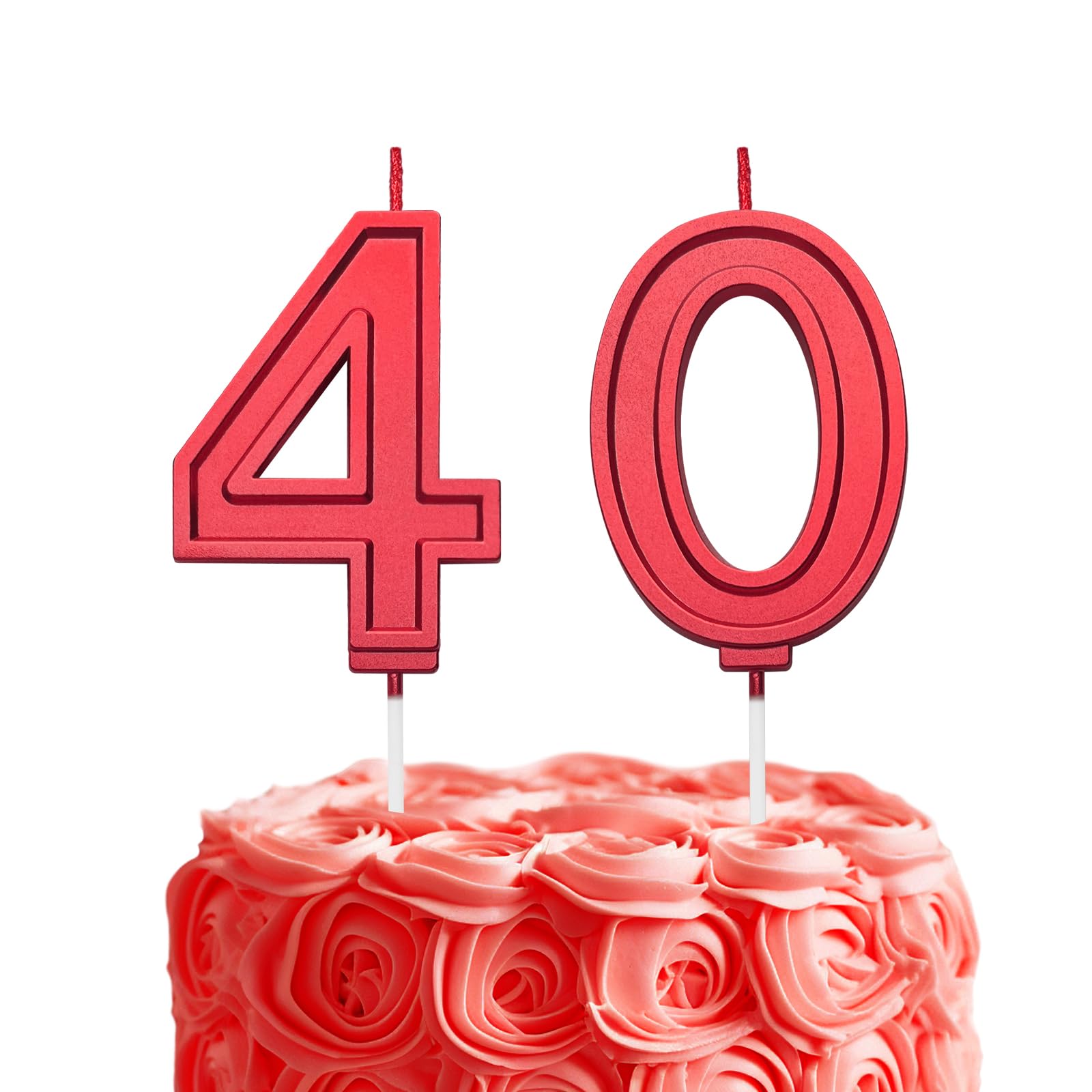 Amazon.co.jp: レッド 40 数字 バースデーキャンドル ケーキ用 2.76