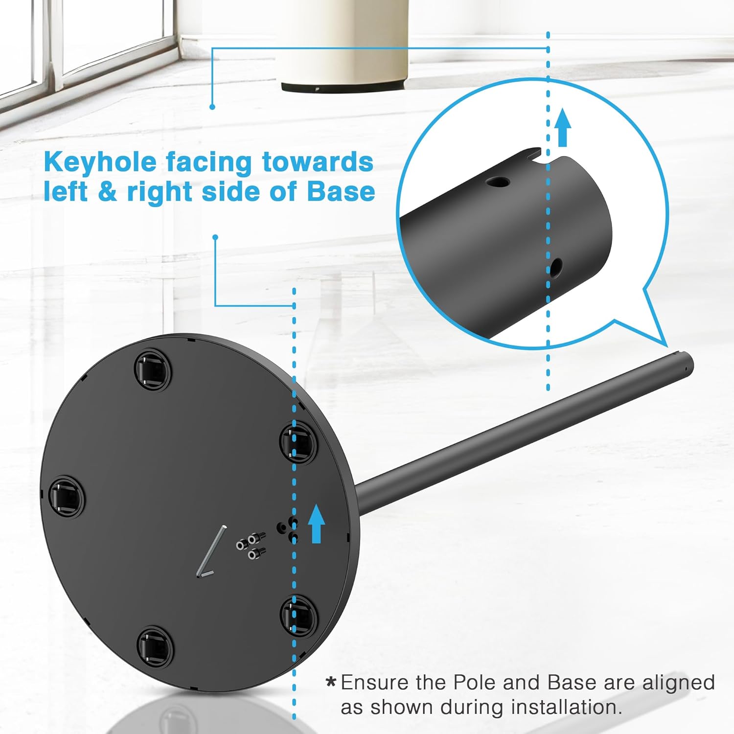 AVLT Single 17 to 43 Inch Portable Monitor Arm TV Rolling Stand with Heavy Base for Screens Up to 22 lbs, Mechanical Spring Height Adjustment, Screen Rotation, Mobile Low Profile Caster Wheel, Black