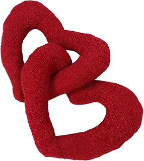 ZUNOXAZ Love Heart Pillow Plush Cushion para Sofá y Cabecera Cojín Decorativo Forma de Corazón para Día de San Valentín Almohada de Peluche Roja para Hogar y Regalo Romántico