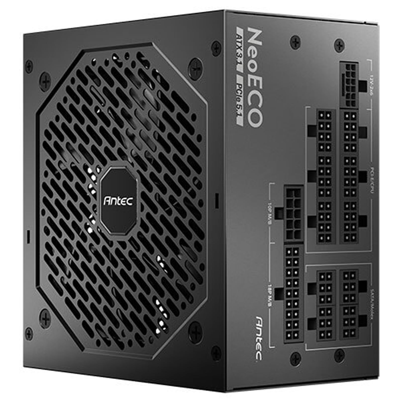 ANTEC NE1000P EC PC zasilacz sieciowy 1000 W, czarny | Obsługa ATX 3.1 i PCIe-5.1 z natywnym złączem 12 V-2x6