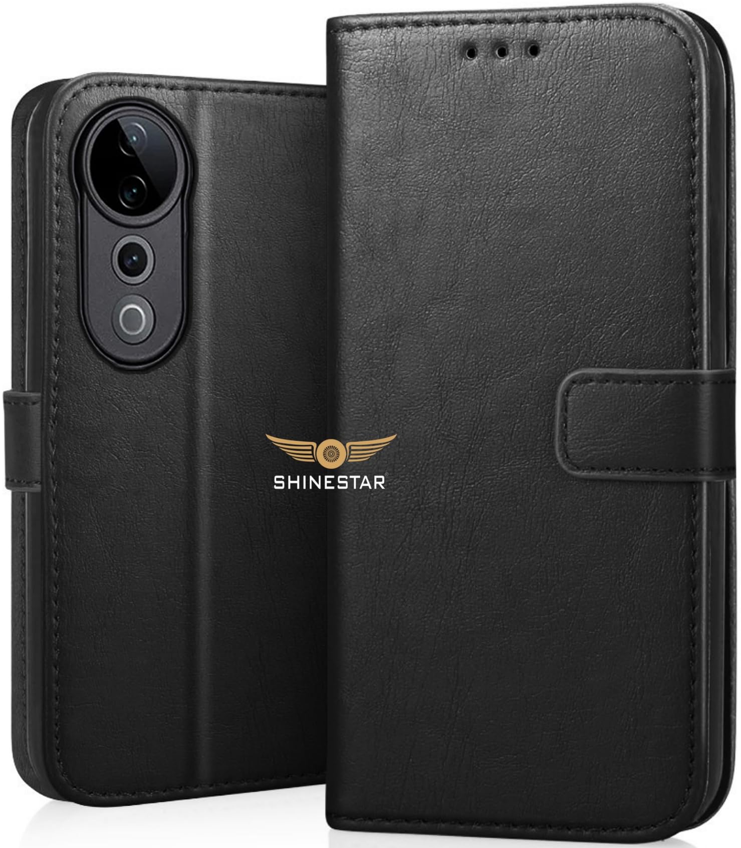 SHINESTAR Vivo V40 / V40 Pro 5G Flip Back Cover | PU Leather Flip Cover Wallet Case with TPU Silicone Case Back Cover for Vivo V40 / V40 Pro 5G - Classy Black (B0DDJM7T5Q) Amazon Price History, Amazon Price Tracker