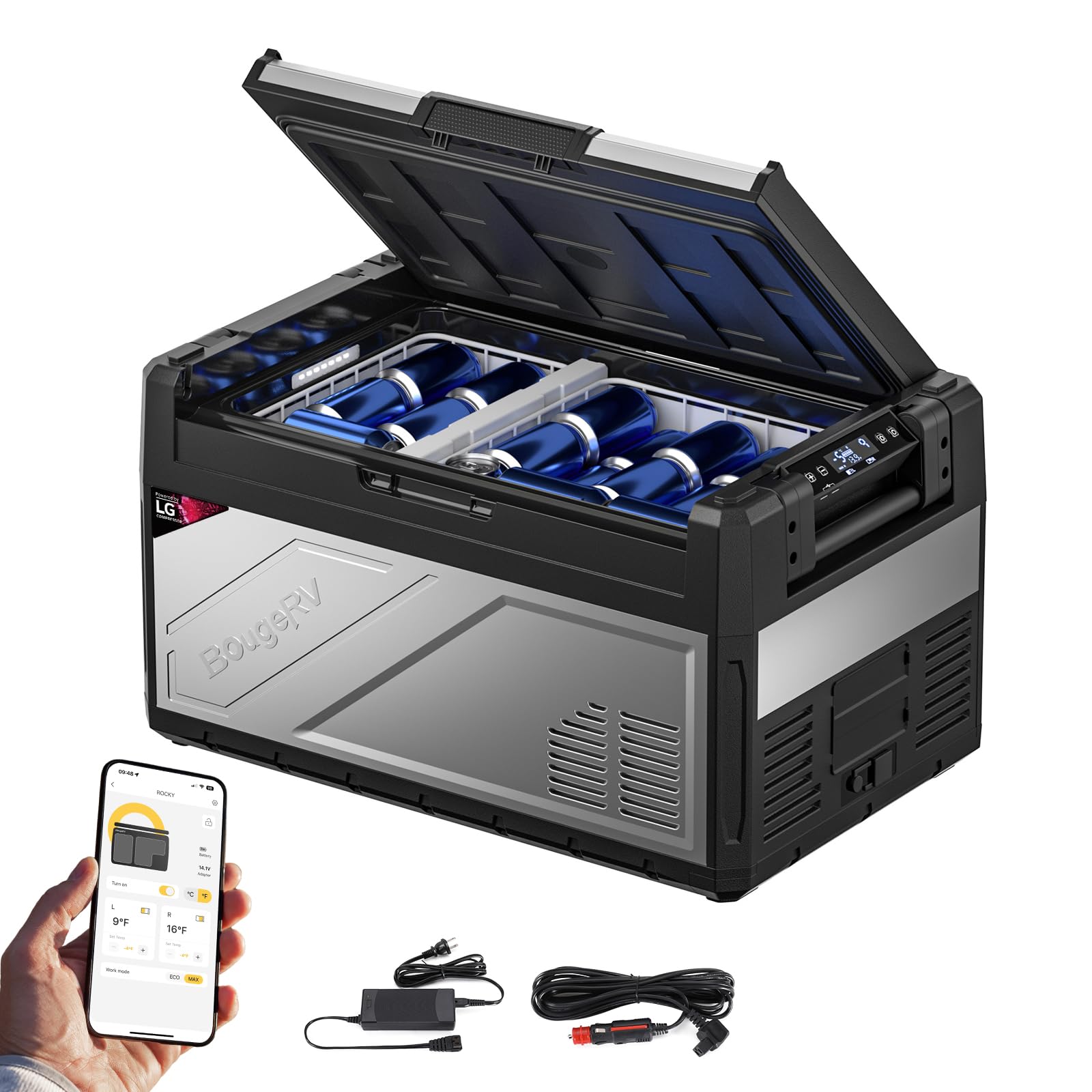 frigorifero auto 39l con compressore potente -20 °c ~ 20 °c dual zone portable