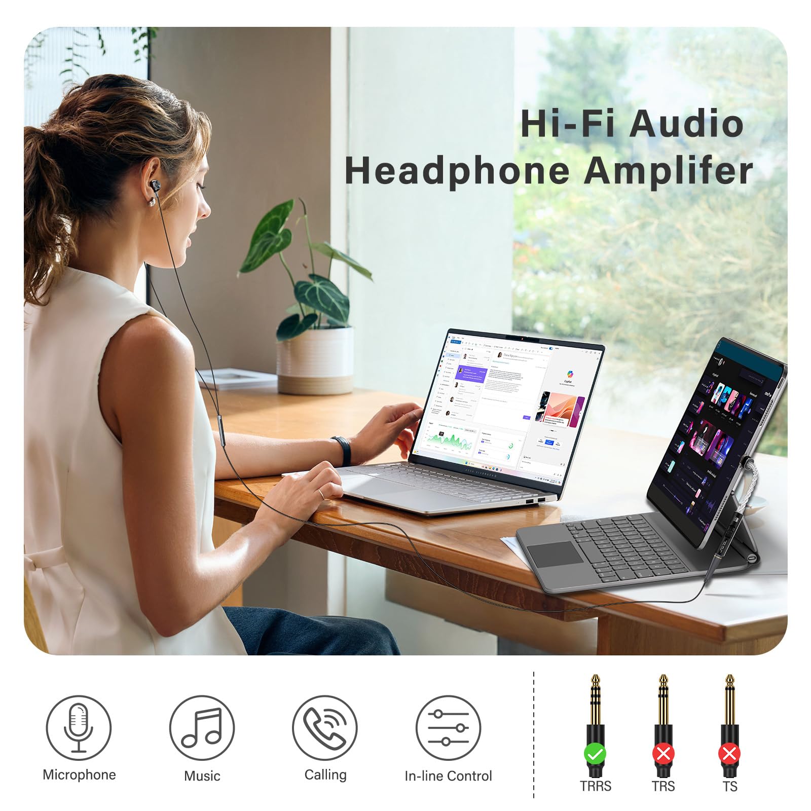 ZVGMOOE Adaptador de audio USB-C a 3.5 mm, doble chip CX31993 y MAX97220 DAC con amplificador HiFi, cable chapado en plata 4N de 8 hebras, compatibilidad universal para Android/iPhone/PC/Mac (incluye