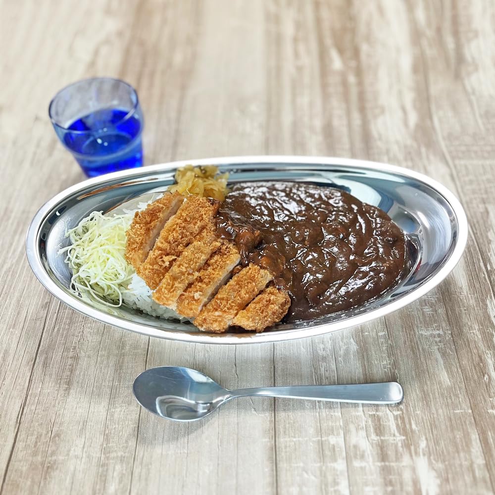 Amazon | ステンレスカレー皿 楕円皿 大/日本製 国産品 食器 プレート