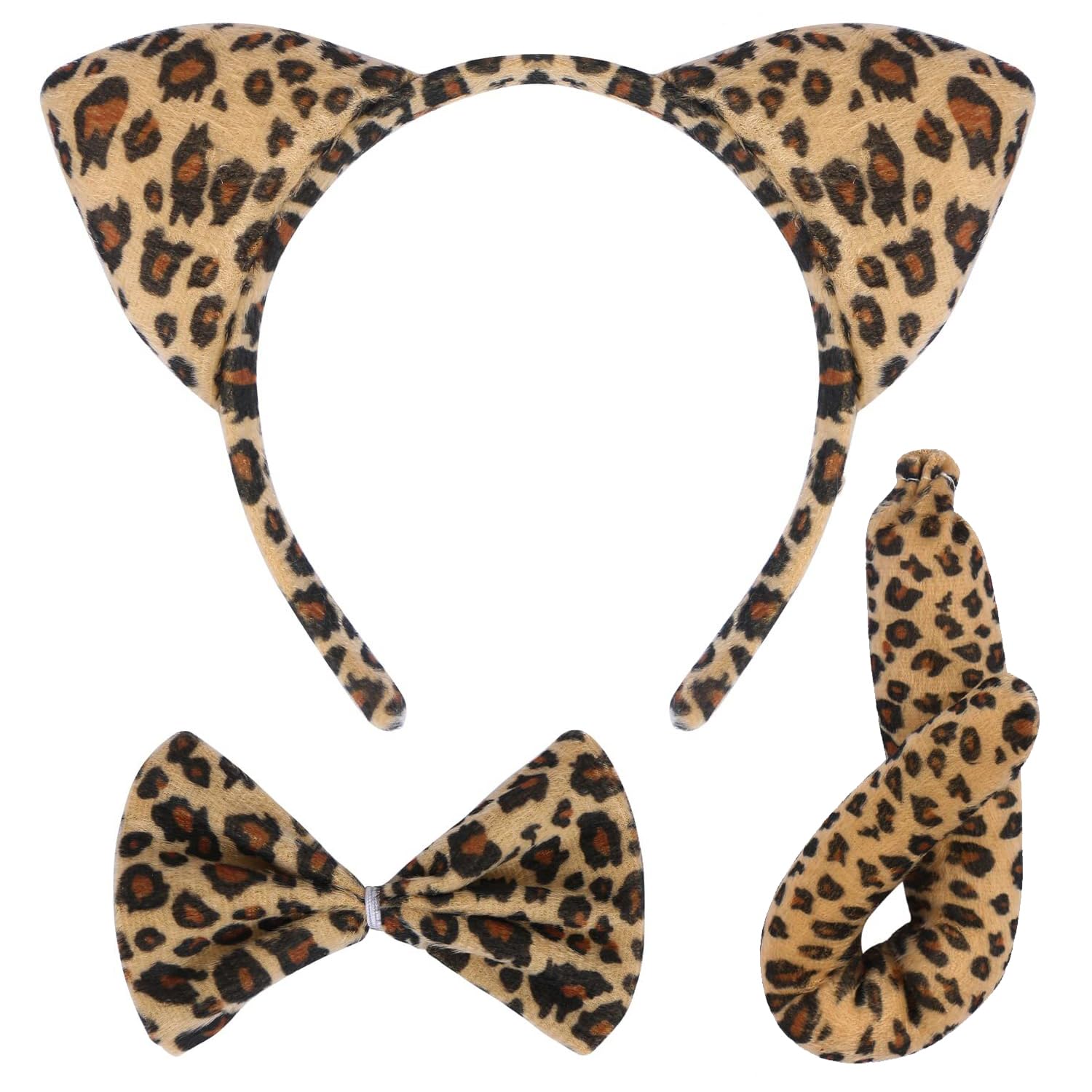 AMWYODK Zoo animal ear hair band, animal role-playing, adult animal costume, Halloween, Easter, Christmas party headdress. (leopard) โ image 1