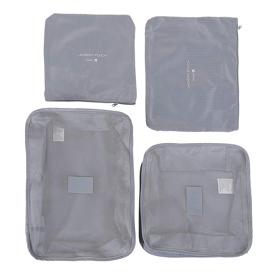 Foldable Travel Organiser Bag Zipper Toiletry Bag Set of 4, Green