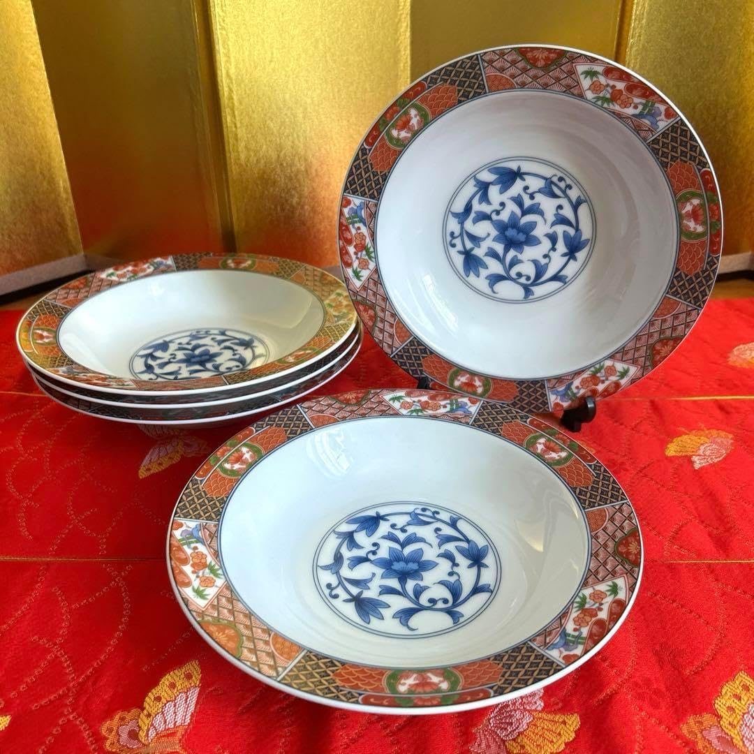 有田焼 林斎窯 古伊万里金彩 深皿5枚 カレー皿 パスタ皿 有田焼