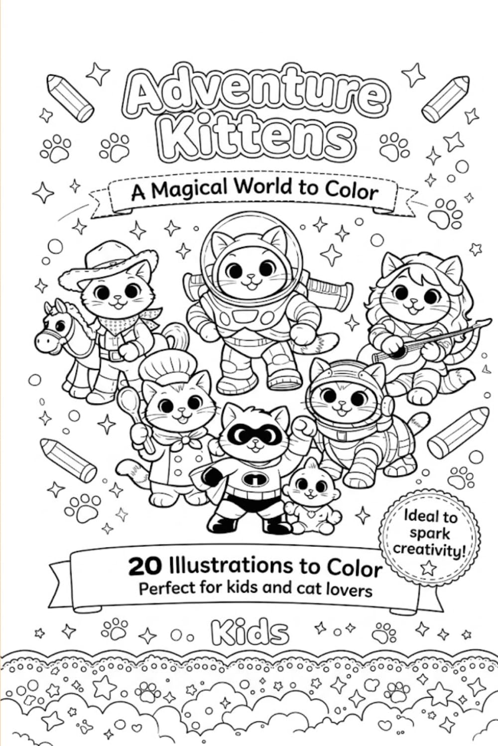 Adventure Kittens: A Magical World to Color