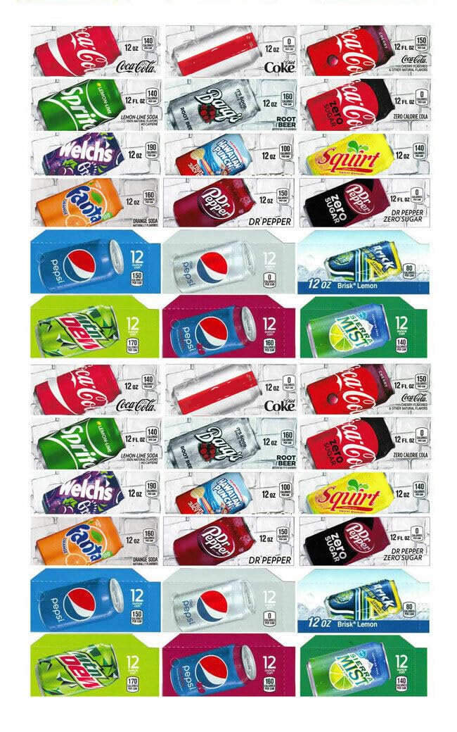 Flavor Strips, 36 Flavor Strips (2 of Each Flavor) Size: SA43 1 3/4 by 3 19/32-SA43 can be Used on Vendo as Well as Dixie Narco