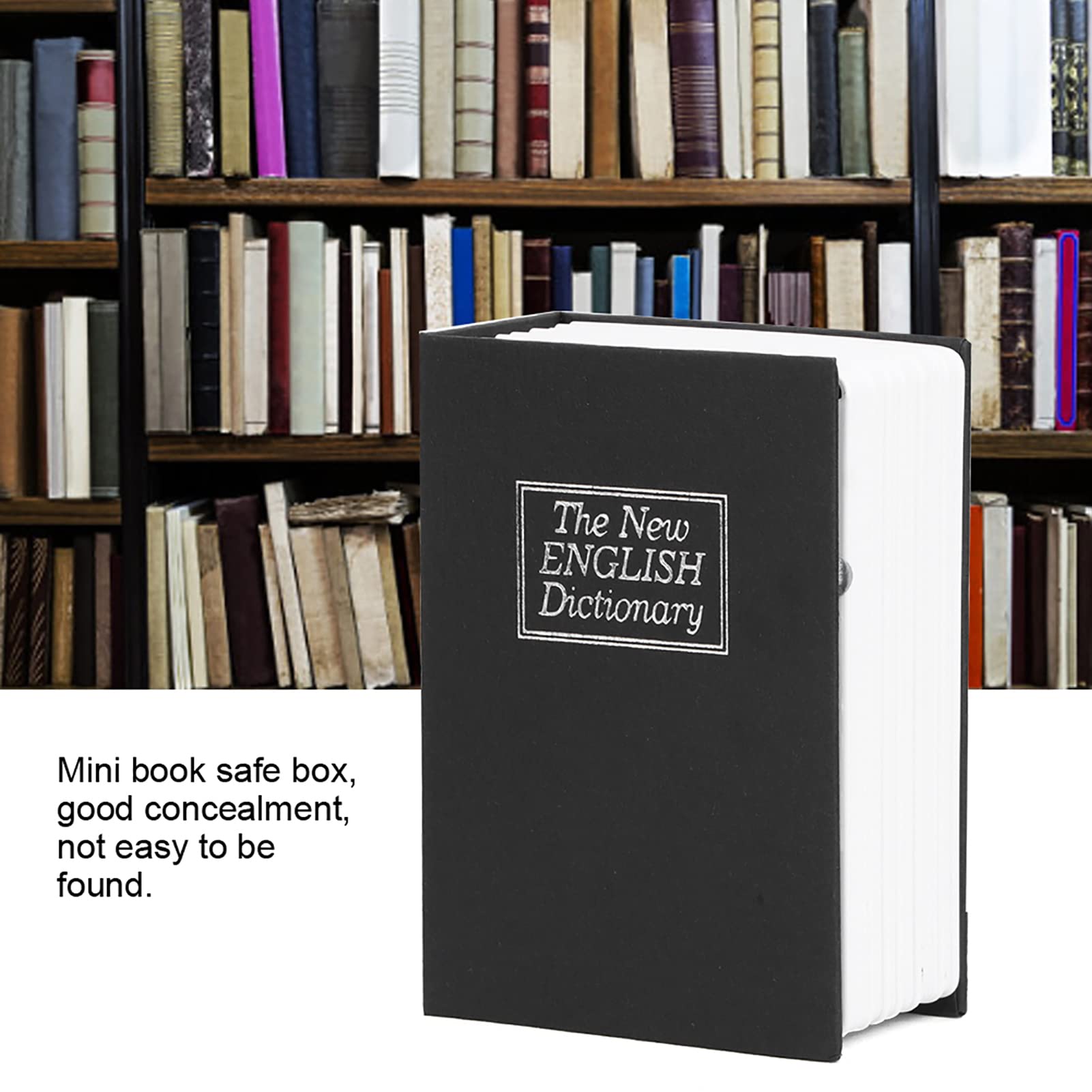 Yosoo Simulation Book Safe Storage Box, Mini Simulation Book Safe Storage Box Money Cash Jewelry Security Lock Case with Keys - Image 4