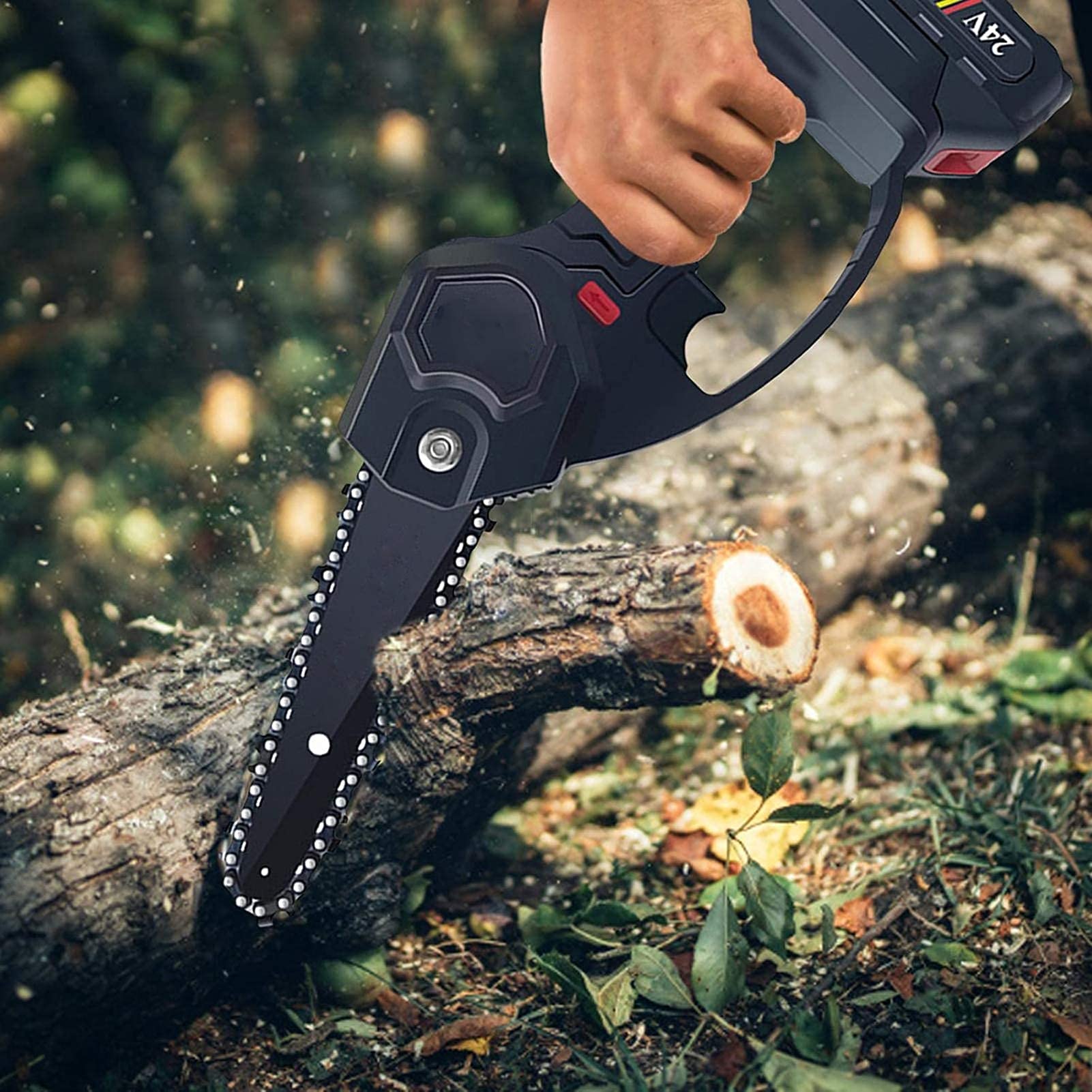 Mini Chainsaw, 5-calowa ręczna akumulatorowa piła łańcuchowa, akumulatorowa piła łańcuchowa, do cięcia drewna gałęzi drzew i ogrodu