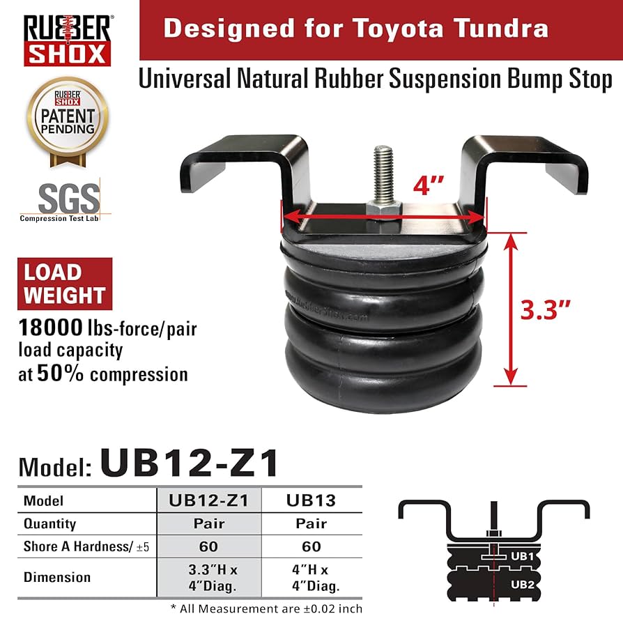 Amazon | Rubbershox 天然ゴムフロントリアバンプストップ