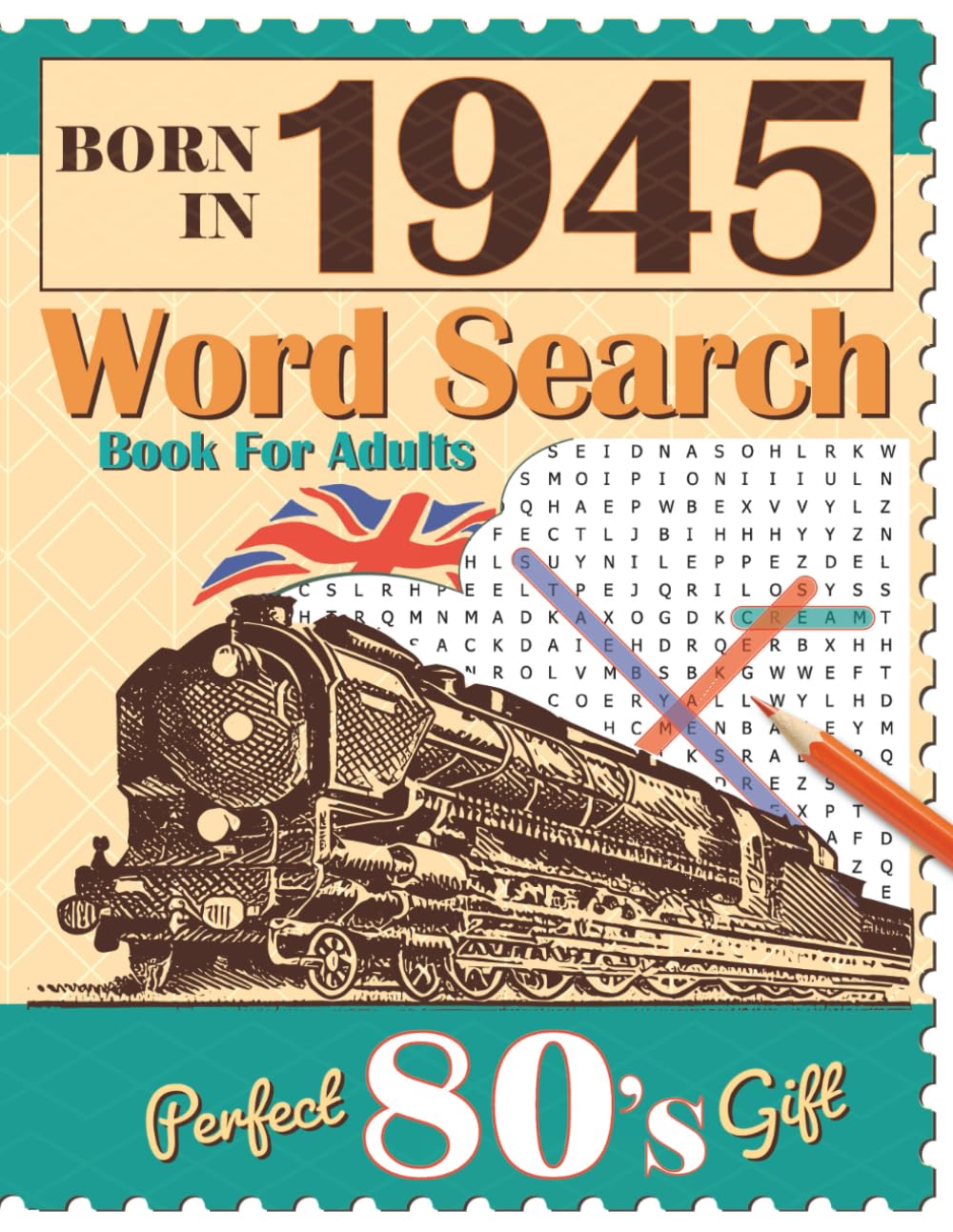 Born in 1945: Word Search Book For Adults: Nostalgic Wordsearch Puzzle Birthday Gift For Men & Women