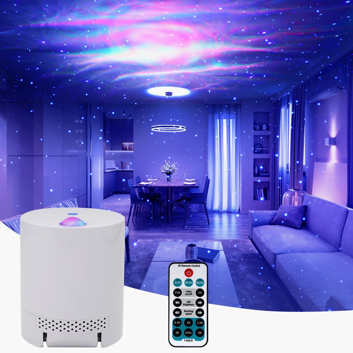 Galaxy Projector,Star Projector,Exquisite Nebula Night Light,7 Modes Remote Control Timer,for Adults Bedroom/Home Theatre/Party/Game Rooms and Night Light Ambience (Blue Star)