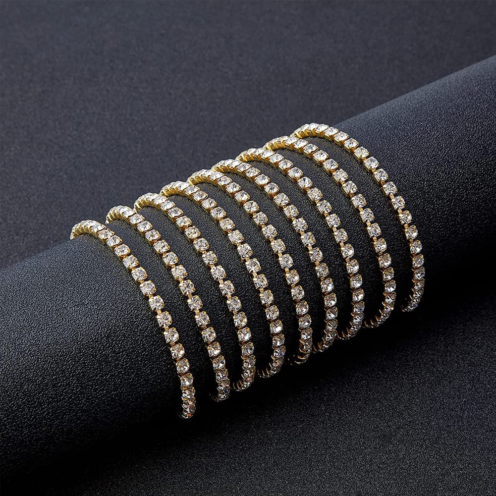 Towenm Rotolo Catena Con Strass In Vetro SS6 (2mm) - Colore Oro Miniera, Lunghezza 9,14 M, Per Decorazioni Fai-da-te