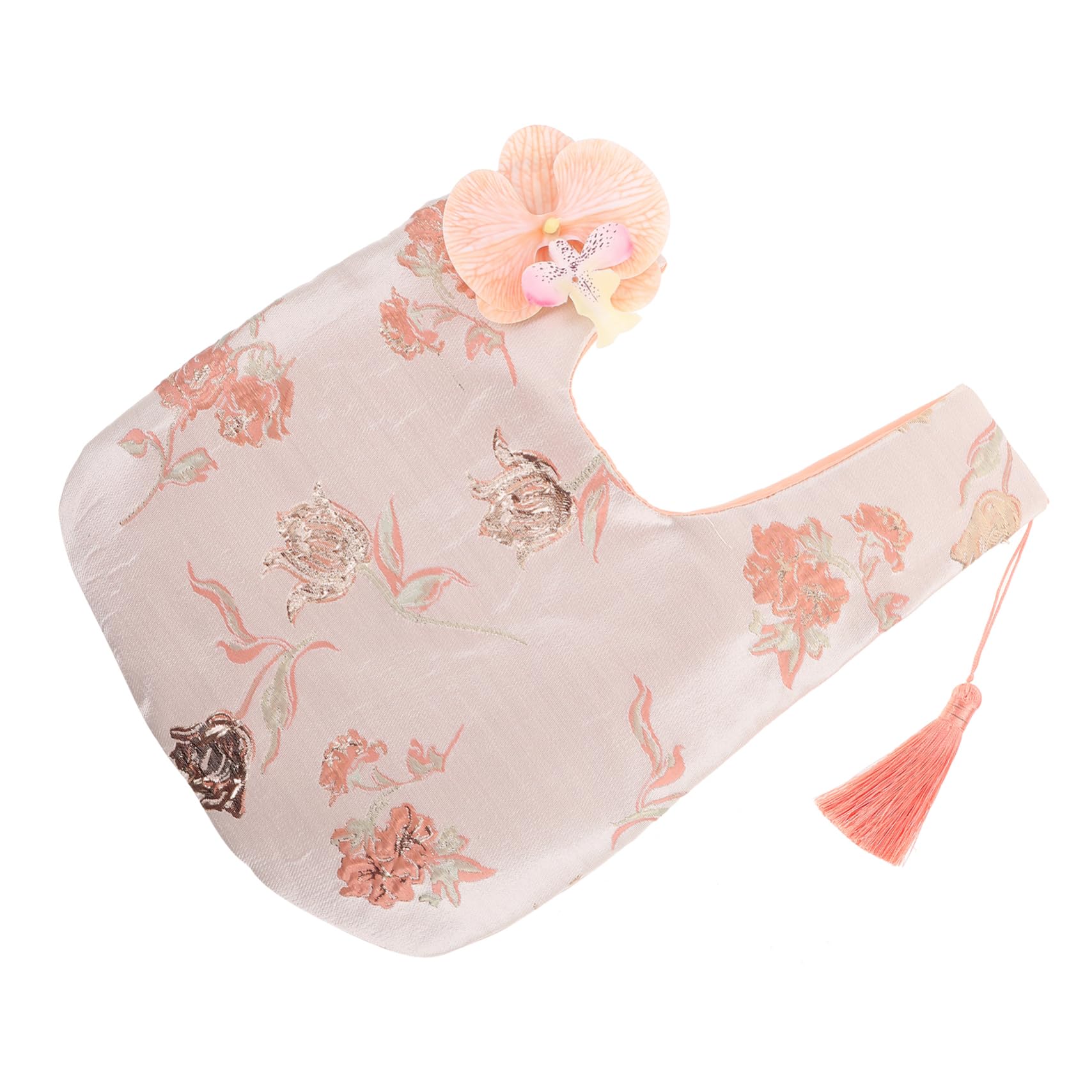 minkissy Japanese Knot Pouch with Tassel Elegant Wristlet Handbag for Women for Weddings and Housewarming Stylish Floral Design Versatile Storage Bag for All Occasions