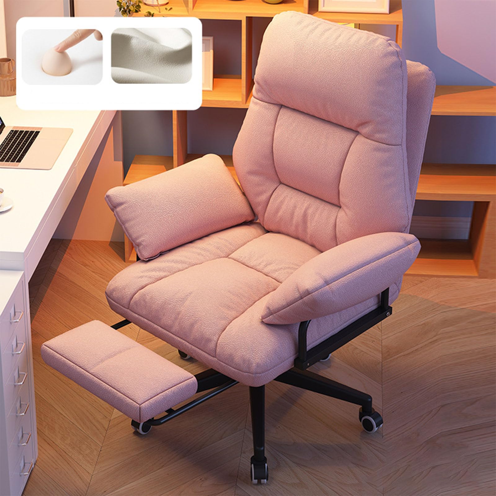 Ergonomiczny fotel biurowy z podnóżkiem, wysokie oparcie, krzesło biurowe dla dyrektorów, do domu i biura, wygodna, rozkładana sofa, wodoodporna tkanina techniczna, idealna do gier i relaksu