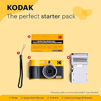 フィルムカメラ KODAK Mini Shot 2 Retro 4PASS 2-in-1 Amazon.com: KODAK Mini Shot 2 Retro 4PASS 2-in-1 Instant