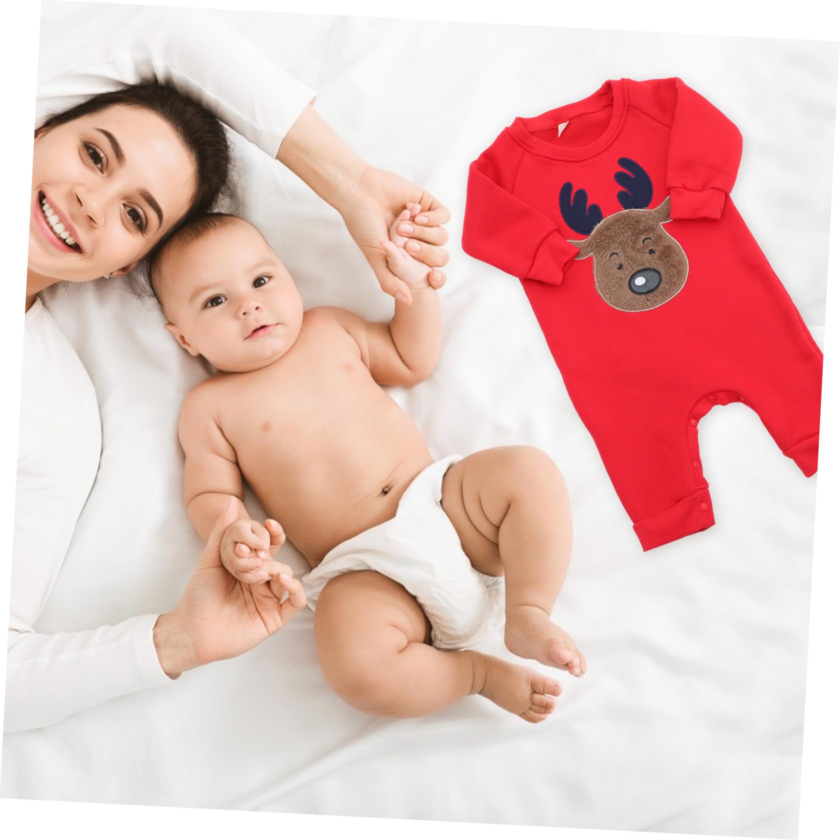 Mono para Niña Recién Nacido de Invierno con Diseño de Navideño Ropa Infantil de Algodón Transpirable y Cálida para Niña