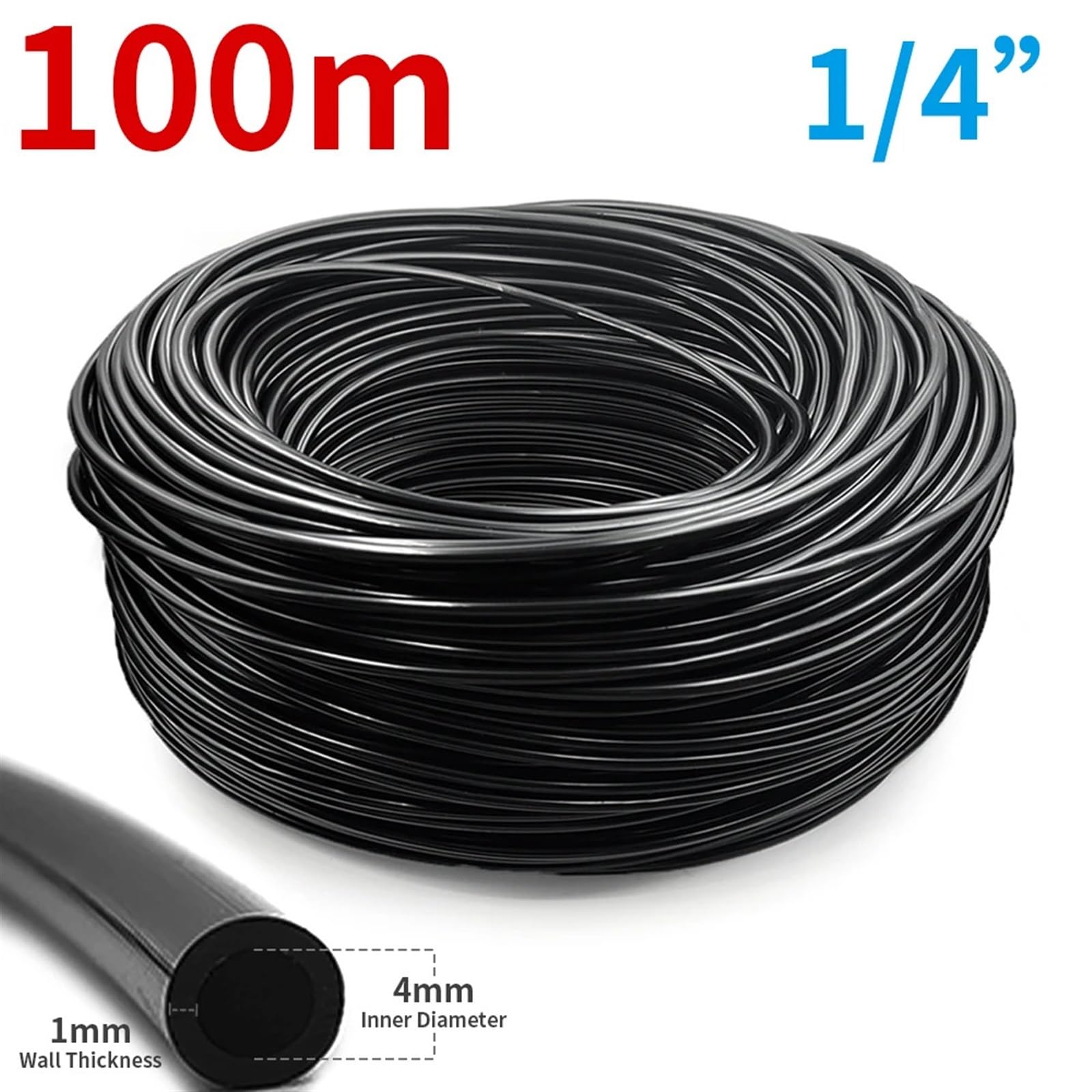 Tuyau d'arrosage de 100 m de longueur arbitraire à faire soi-même, système d'irrigation d'arrosage de 4/7 mm, fournitures de tuyau micro goutte à goutte en PVC réglable