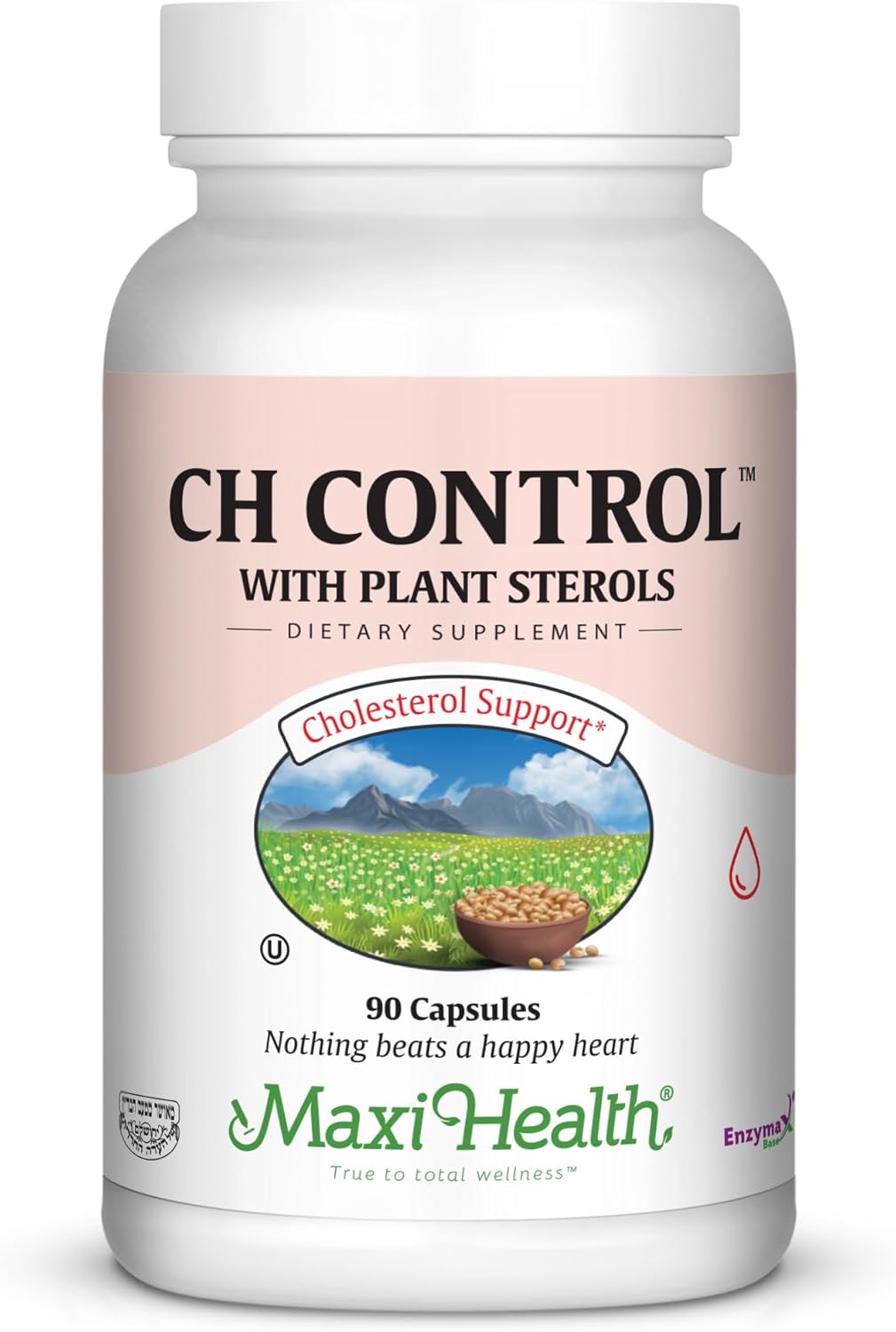 Maxi Health CH Control - with Vitamin E and Magnesium - 90 Capsules - Kosher